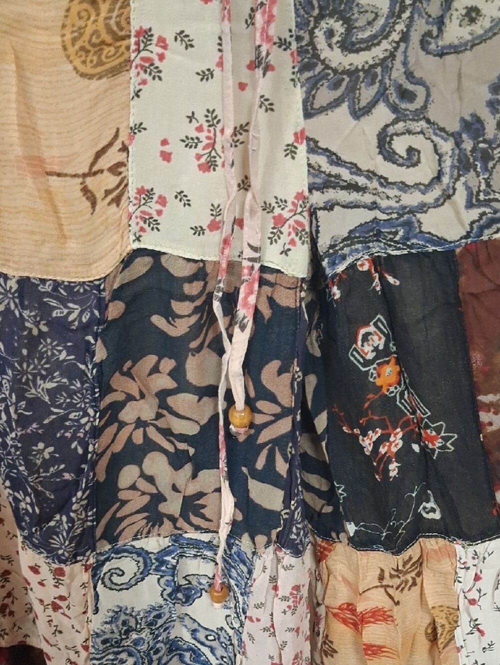 Patchwork Wide-Leg Boho Pants - Multicolor - Picture 4 of 5